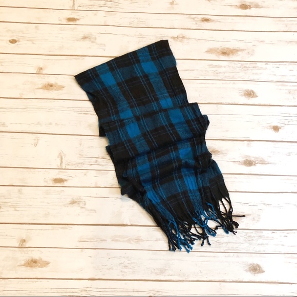 bohme Accessories - Bohme Boutique Blue & Black Plaid Scarf